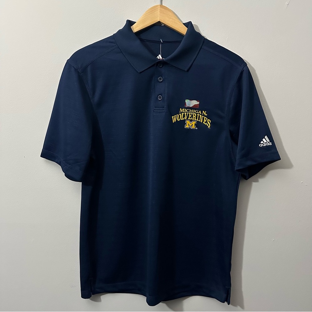 Adidas Michigan Wolverines Climalite Polo Shirt Mens Size Small (NWT!)